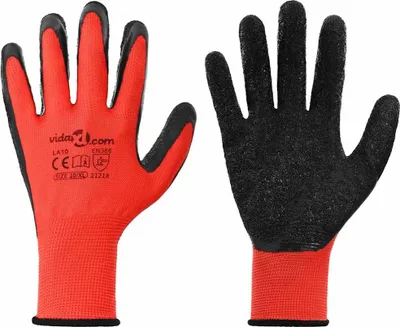 Productafbeelding van vidaXL Werkhandschoenen, 24 stuks, rood en zwart, maat 10 / XL