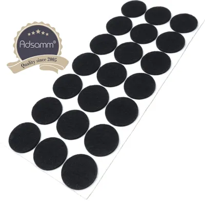 Produktbild von Adsamm® | 21 x selbstklebende Filzgleiter / Schwarz / Ø 30 mm / rund / Möbelgleiter aus Filz mit 3.5 mm Stärke