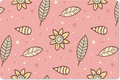 Produktbild von MuchoWow® Schreibtischunterlage Muster - Blumen - Blätter - Mädchen - Kinder - Kinder 60x40 cm - XXL Mauspad - Großes Mauspad