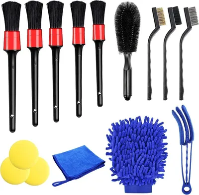 Image de Kit de nettoyage pour voiture 15 pièces pour l'entretien intérieur et extérieur