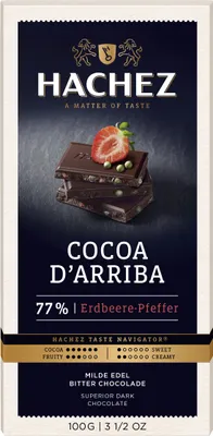 Zdjęcie produktu dla Hachez Cocoa d Arriba Strawberry Pepper Dark Chocolate 100g