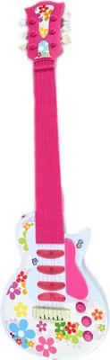 Produktbild von Kindergitarre Pink 68cm - Musikinstrument Spielzeug 6 Saiten Batteriebetrieben