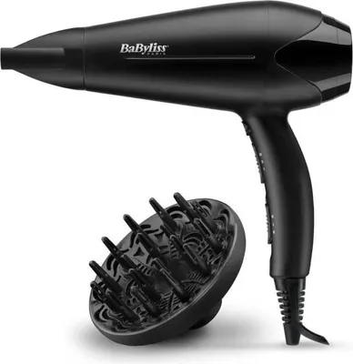 Produktbild von Haartrockner, BaByliss D563DE Power Dry 2100, 2100W, 3 Temperaturstufen, 2 Geschwindigkeiten, Kaltlufttaste, Keramiktechnologie, 1.95m Drehkabel