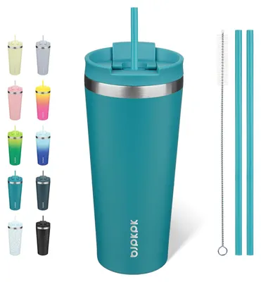 Isolierbecher 650 ml mit Deckel & Strohhalm, Laguna