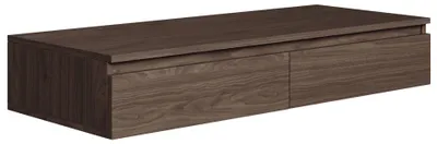 Image de Selsey Bemmi - Bureau suspendu / Coiffeuse avec tiroirs, Noyer Wisconsin, 120 cm