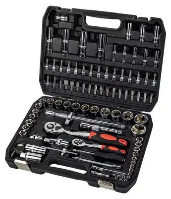 Produktbild von GROSLEY Steckschlüsselsatz Knarenkasten GR51001 Chrom-Vanadium-Stahl