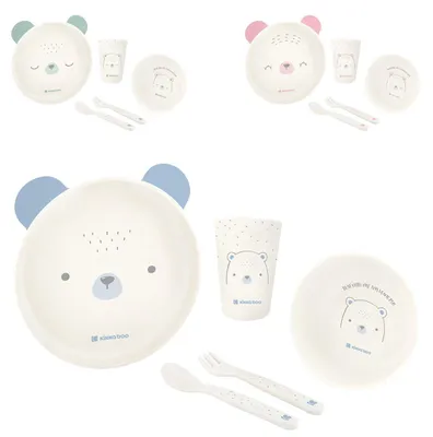 Produktbild von Kikkaboo Kindergeschirr Set Bear with me 5-teilig, Tiermotiv, Schale, Besteck