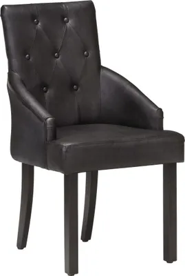 Produktbild von vidaXL Esszimmerstühle 6 Stk. Schwarz Echtes Ziegenleder