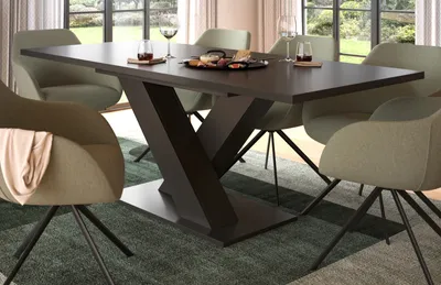 Produktbild von Esstisch "Home-X" in grau Küchentisch ausziehbar 150 - 190 cm, bis 8 Personen
