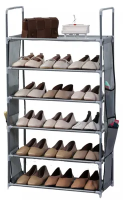 Produktbild von Herzberg Schuhregal mit 6 Ebenen - 47 x 100 cm, Grau