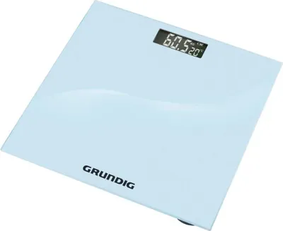 Produktbild von Grundig Digitale Personenwaage – Glaswaage mit LCD-Anzeige – Körperfettwaage 30x30 cm – Digitalwaage für den Alltag – Rutschfestes Design