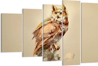Produktbild von Bild auf Leinwand - Leinwandbild - Eule Vogel Natur - 150x100cm - Wand Bild - Wanddeko - Leinwanddruck - Bilder - Kunstdruck - Wanddekoration - Leinwand bilder - Wandkunst - EG150x100-3856