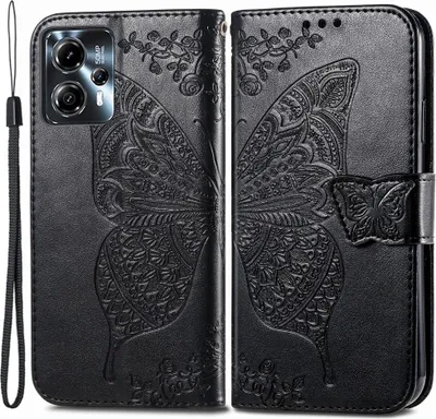 Produktbild von Motorola Moto G13 / G23 Hülle - Coverup Schmetterling Klapphülle - Schwarz