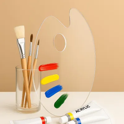 Produktbild von Acryl-Farbmischpalette 40×30 cm - Robuste Malpalette aus Plexiglas® für Künstler