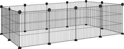 Obrázek produktu pro PawHut Klecový výběh pro domácí mazlíčky D 140 x Š 70 x V 35 cm zaoblené hrany černý drát