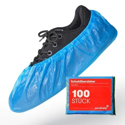 Produktbild von Schuhüberzieher Einweg (100 Stück) - Robuste Überschuhe für Haushalt, Klinik, Labor, Handwerk - Schutz & Hygiene