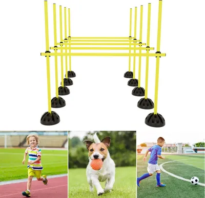 Obrázok produktu pre YUENFONG sada tyčí na skok agility, tréningové tyče na kondičné cvičenie, koordinačné prekážky, dribling a agility (jasne žltá)