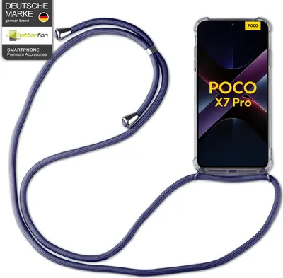Produktbild von Handykett für Poco X7 5G Hülle mit Kordel Handyhülle mit Band in Blau