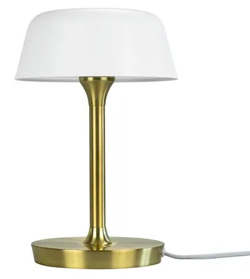 Produktbild von Tischlampe, Tischleuchte, Nachttischlampe, Schreibtischlampe, LED Leselampe, Valencia weiß Messing