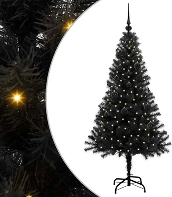 Obrázok produktu pre vidaXL Vianočný stromček so 150 LED diódami so stojanom čierny 150 cm PVC