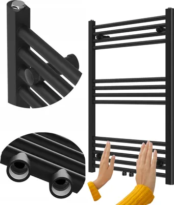 Immagine prodotto di Radiatore da bagno Granitan | Raven - 90x60 cm - Nero - Design moderno - Calore efficiente