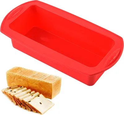 Produktbild von Silikon Brot Laib Pfanne Kuchenform Antihaft Hausgemachte Laib Brot Toast Form Küchen Zubehör Gebäck Werkzeug, rot, Silikon