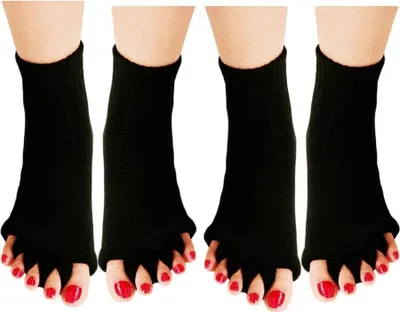 Produktbild von Zehenspreizer, Yoga, Fitnessstudio, Sportmassage, Fußausrichtungssocken, 2 Paar, für Fußkorrektur, Yoga, Sport und Entspannung