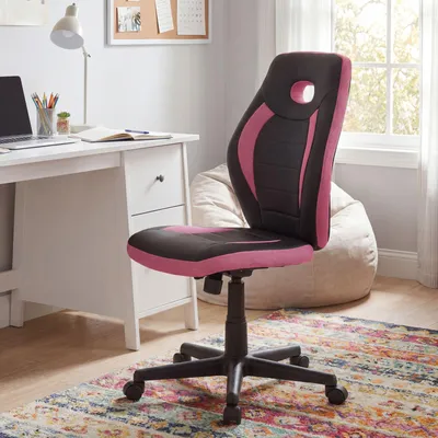 Produktbild von FineBuy Kinderschreibtischstuhl Pink für Kinder ab 6 mit Lehne Kinderdrehstuhl ergonomisch Kinderbürostuhl Jugendstuhl höhenverstellbar