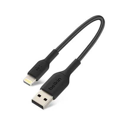 Obrázek produktu pro Belkin CAA001BT0MBK, 0,15 m, Lightning, USB A, Samec, Samec, Černá