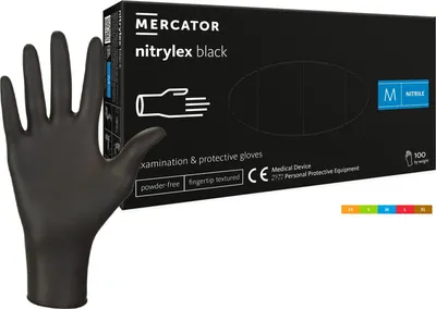 Produktbild von Nitrilhandschuhe Schwarz 100 Stück M, Premium Einweghandschuhe latexfrei, Einmalhandschuhe nitril puderfrei - Black Nitrile Gloves für Kochen Reinigen