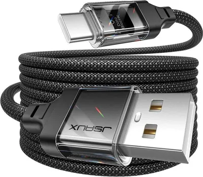Produktbild von Transparenter Datenblocker JSAUX USB-C auf USB-A Kabel 2m
