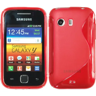 Produktbild von PhoneNatic Case kompatibel mit Samsung Galaxy Y - rot Silikon Hülle S-Style + 2 Schutzfolien
