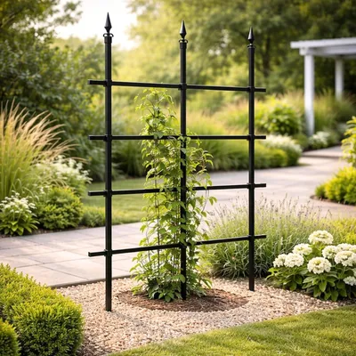Immagine prodotto di Graticcio da giardino traliccio - Metallo - Nero - Per rose rampicanti e piante rampicanti