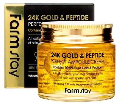 Obrázok produktu pre FarmStay Ampuka do twarzy z 24-karatowym zotem i peptydami, 80ml