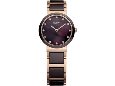 Produktbild von BERING Ceramic Damenuhr braun/roségoldfarben 11422-765
