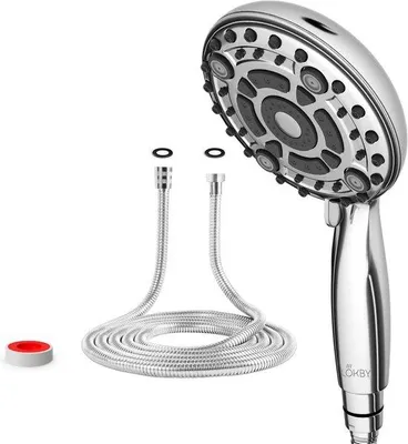 Obrázek produktu pro Úsporná sprchová hlavice 6,8 l/min, 6 druhů proudu vody – ruční sprcha s vysokým tlakem a úsporou vody až 50 % – testováno a certifikováno CSA USA – sprchová hadice 1,5 m – přípojka G1/2