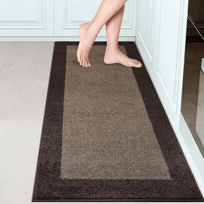 Produktbild von Schmutzfangmatte Innen 60 x 150 cm Braun rutschfest waschbar Läufer Teppich für Eingang Küche Flur