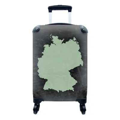 Produktbild von MuchoWow® Koffer Handgepäck Trolley Rollkoffer Kleine Reisekoffer mit 4 Rollen - Karte Europa - Deutschland - Weiß - Cabin Size < 55x40x23 cm & 55x40x20 cm - Fotokoffer - Kabinenkoffer - Boardgepäck - Reise-Box - Reisekoffer - Reisegepäck - Koffer mit Bild - Trolley für Kinder