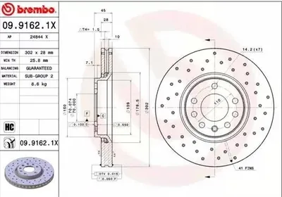 Zdjęcie produktu dla Tarcza hamulcowa BREMBO 09.9162.1X