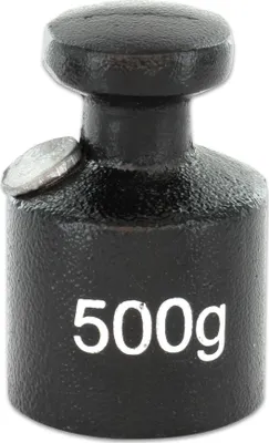 Produktbild von Betzold Gussgewichte weiß beschriftet, Gewicht: 500 g