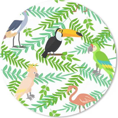 Produktbild von MuchoWow® Mauspad Mousepad Dschungel - Vogel - Muster 40x40 cm - Mousepads - Maus Mat - Pad - Mausunterlage - Schreibtisch Accessoires