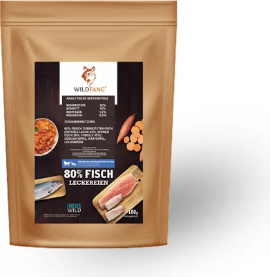 Produktbild von Hundesnacks mit 80% Fisch, Hunde Leckerlie mit Lachs, Forelle, Weißer Fisch - getreidefrei, glutenfrei, hypoallergen