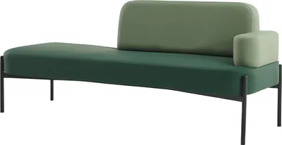 Produktbild von Moderne Sitzbank mit minimalistischer Rückenlehne und Armlehne