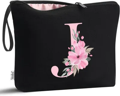 Imagen del producto de Estuche de maquillaje personalizado, color , con letras, para guardar cosméticos