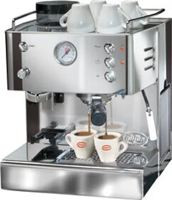 Produktbild von Quick Mill 03035 Traditionelle Espressomaschine, Edelstahlgehäuse, Tassenwärmer, Integriertes Mahlwerk, Milchaufschäumer