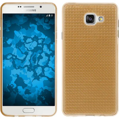Produktbild von PhoneNatic Case kompatibel mit Samsung Galaxy A7 (2016) A710 - gold Silikon Hülle Iced + 2 Schutzfolien