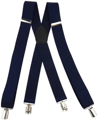 Productafbeelding van Brede heren bretels met 4 clips - Verstelbare lengte - Donkerblauw