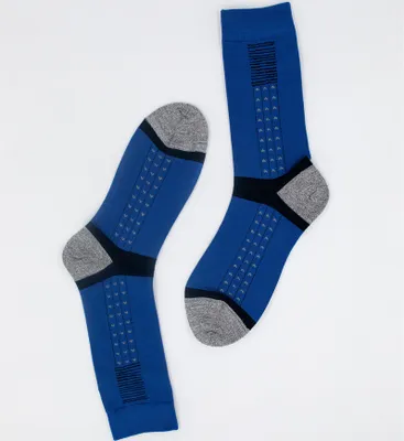 Produktbild von MEGAGROUP 2 Paar Casual Socken Stricksocken Freizeit Größe 43-46 blau und grau