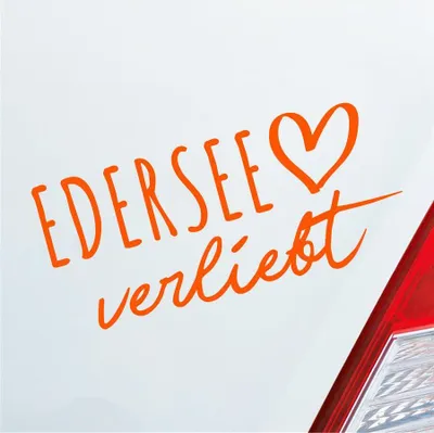 Produktbild von Auto Aufkleber Edersee verliebt Herz See Sea Liebe Car 19x9 cm Orange Sticker Heckscheibenaufkleber