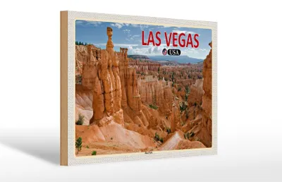 Produktbild von Holzschild Reise 30x20cm Las Vegas USA Zion Park Geschenk